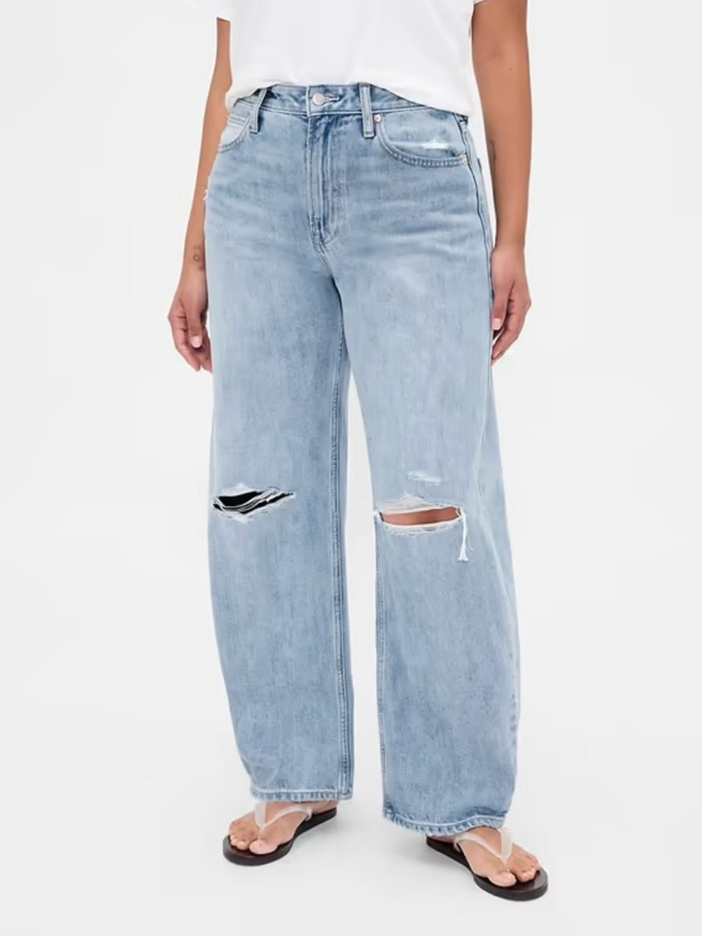 Women’s Gap Distressed Wide-Leg Barrel Jeans Size 29